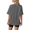 image:imageWIHOLL Oversized Tshirts for Women Summer Crew Neck Short Sleeve Graphic Tees Casual Loose Fit Workout Tops 2026Rose Print