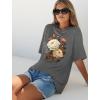 image:imageWIHOLL Oversized Tshirts for Women Summer Crew Neck Short Sleeve Graphic Tees Casual Loose Fit Workout Tops 2026Rose Print