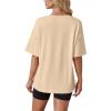 image:imageWIHOLL Oversized Tshirts for Women Summer Crew Neck Short Sleeve Graphic Tees Casual Loose Fit Workout Tops 2026Sunflower Print Khaki
