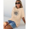 image:imageWIHOLL Oversized Tshirts for Women Summer Crew Neck Short Sleeve Graphic Tees Casual Loose Fit Workout Tops 2026Sunflower Print Khaki