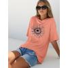 image:imageWIHOLL Oversized Tshirts for Women Summer Crew Neck Short Sleeve Graphic Tees Casual Loose Fit Workout Tops 2026Sunflower Print Pink