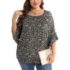 image:imageWIHOLL Plus Size Tops for Women 34 Length Sleeve Blouses Dressy Casual Tshirts Shirts Fahion Summer OutfitsFloral 01