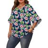 image:imageWIHOLL Plus Size Tops for Women 34 Length Sleeve Blouses Dressy Casual Tshirts Shirts Fahion Summer OutfitsFloral 03