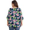 image:imageWIHOLL Plus Size Tops for Women 34 Length Sleeve Blouses Dressy Casual Tshirts Shirts Fahion Summer OutfitsFloral 03