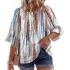 image:imageWIHOLL Plus Size Tops for Women 34 Length Sleeve Blouses Dressy Casual Tshirts Shirts Fahion Summer OutfitsFloral 04