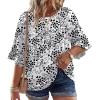 image:imageWIHOLL Plus Size Tops for Women 34 Length Sleeve Blouses Dressy Casual Tshirts Shirts Fahion Summer OutfitsFloral 05