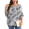 image:imageWIHOLL Plus Size Tops for Women 34 Length Sleeve Blouses Dressy Casual Tshirts Shirts Fahion Summer OutfitsFloral 05