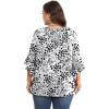 image:imageWIHOLL Plus Size Tops for Women 34 Length Sleeve Blouses Dressy Casual Tshirts Shirts Fahion Summer OutfitsFloral 05