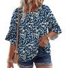 image:imageWIHOLL Plus Size Tops for Women 34 Length Sleeve Blouses Dressy Casual Tshirts Shirts Fahion Summer OutfitsFloral 08