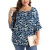 image:imageWIHOLL Plus Size Tops for Women 34 Length Sleeve Blouses Dressy Casual Tshirts Shirts Fahion Summer OutfitsFloral 08