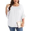image:imageWIHOLL Plus Size Tops for Women 34 Length Sleeve Blouses Dressy Casual Tshirts Shirts Fahion Summer OutfitsWhite