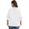 image:imageWIHOLL Plus Size Tops for Women 34 Length Sleeve Blouses Dressy Casual Tshirts Shirts Fahion Summer OutfitsWhite
