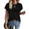 image:imageWIHOLL Short Sleeve Sweater for Women Summer Tops Crew Neck Fashion Clothing Tshirts Shirts Travel Outfits Dressy CasualBlack