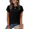 image:imageWIHOLL Short Sleeve Sweater for Women Summer Tops Crew Neck Fashion Clothing Tshirts Shirts Travel Outfits Dressy CasualBlack