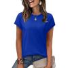 image:imageWIHOLL Short Sleeve Sweater for Women Summer Tops Crew Neck Fashion Clothing Tshirts Shirts Travel Outfits Dressy CasualRoyal