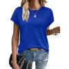 image:imageWIHOLL Short Sleeve Sweater for Women Summer Tops Crew Neck Fashion Clothing Tshirts Shirts Travel Outfits Dressy CasualRoyal