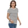 image:imageWIHOLL Short Sleeve Sweater for Women Summer Tops Crew Neck Fashion Clothing Tshirts Shirts Travel Outfits Dressy CasualStriped 04