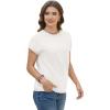 image:imageWIHOLL Short Sleeve Sweater for Women Summer Tops Crew Neck Fashion Clothing Tshirts Shirts Travel Outfits Dressy CasualWhite