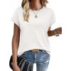 image:imageWIHOLL Short Sleeve Sweater for Women Summer Tops Crew Neck Fashion Clothing Tshirts Shirts Travel Outfits Dressy CasualWhite