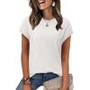 image:imageWIHOLL Short Sleeve Sweater for Women Summer Tops Crew Neck Fashion Clothing Tshirts Shirts Travel Outfits Dressy CasualWhite