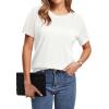 image:imageWIHOLL Short Sleeve Sweater for Women Trendy Summer Tops 2026 Early Spring Fashion Business Casual Outfits01  Off White