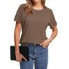 image:imageWIHOLL Short Sleeve Sweater for Women Trendy Summer Tops 2026 Early Spring Fashion Business Casual Outfits03  Brown