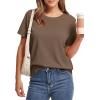 image:imageWIHOLL Short Sleeve Sweater for Women Trendy Summer Tops 2026 Early Spring Fashion Business Casual Outfits03  Brown