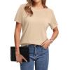 image:imageWIHOLL Short Sleeve Sweater for Women Trendy Summer Tops 2026 Early Spring Fashion Business Casual Outfits04  Beige
