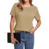 image:imageWIHOLL Short Sleeve Sweater for Women Trendy Summer Tops 2026 Early Spring Fashion Business Casual Outfits05  Khaki