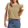 image:imageWIHOLL Short Sleeve Sweater for Women Trendy Summer Tops 2026 Early Spring Fashion Business Casual Outfits05  Khaki