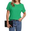 image:imageWIHOLL Short Sleeve Sweater for Women Trendy Summer Tops 2026 Early Spring Fashion Business Casual Outfits06  Green