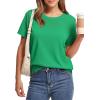 image:imageWIHOLL Short Sleeve Sweater for Women Trendy Summer Tops 2026 Early Spring Fashion Business Casual Outfits06  Green