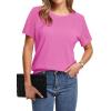 image:imageWIHOLL Short Sleeve Sweater for Women Trendy Summer Tops 2026 Early Spring Fashion Business Casual Outfits07  Hot Pink