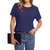image:imageWIHOLL Short Sleeve Sweater for Women Trendy Summer Tops 2026 Early Spring Fashion Business Casual Outfits08 Navy Blue