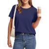 image:imageWIHOLL Short Sleeve Sweater for Women Trendy Summer Tops 2026 Early Spring Fashion Business Casual Outfits08 Navy Blue