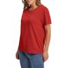 image:imageWIHOLL Short Sleeve Sweater for Women Trendy Summer Tops 2026 Early Spring Fashion Business Casual Outfits09  Red