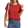 image:imageWIHOLL Short Sleeve Sweater for Women Trendy Summer Tops 2026 Early Spring Fashion Business Casual Outfits09  Red
