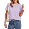 image:imageWIHOLL Short Sleeve Sweater for Women Trendy Summer Tops 2026 Early Spring Fashion Business Casual Outfits10 Light Purple