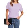 image:imageWIHOLL Short Sleeve Sweater for Women Trendy Summer Tops 2026 Early Spring Fashion Business Casual Outfits10 Light Purple