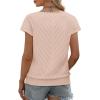 image:imageWIHOLL Short Sleeve Sweater for Women V Neck Trendy Summer Tops 2026 Beach Vacation Clothes Travel Business Casual OutfitsApricot