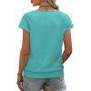 image:imageWIHOLL Short Sleeve Sweater for Women V Neck Trendy Summer Tops 2026 Beach Vacation Clothes Travel Business Casual OutfitsAqua
