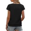 image:imageWIHOLL Short Sleeve Sweater for Women V Neck Trendy Summer Tops 2026 Beach Vacation Clothes Travel Business Casual OutfitsBlack