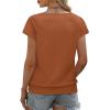 image:imageWIHOLL Short Sleeve Sweater for Women V Neck Trendy Summer Tops 2026 Beach Vacation Clothes Travel Business Casual OutfitsCaramel