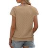 image:imageWIHOLL Short Sleeve Sweater for Women V Neck Trendy Summer Tops 2026 Beach Vacation Clothes Travel Business Casual OutfitsCoffee