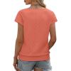 image:imageWIHOLL Short Sleeve Sweater for Women V Neck Trendy Summer Tops 2026 Beach Vacation Clothes Travel Business Casual OutfitsCoral