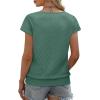image:imageWIHOLL Short Sleeve Sweater for Women V Neck Trendy Summer Tops 2026 Beach Vacation Clothes Travel Business Casual OutfitsDark Green