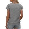image:imageWIHOLL Short Sleeve Sweater for Women V Neck Trendy Summer Tops 2026 Beach Vacation Clothes Travel Business Casual OutfitsGray