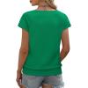 image:imageWIHOLL Short Sleeve Sweater for Women V Neck Trendy Summer Tops 2026 Beach Vacation Clothes Travel Business Casual OutfitsGreen