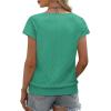 image:imageWIHOLL Short Sleeve Sweater for Women V Neck Trendy Summer Tops 2026 Beach Vacation Clothes Travel Business Casual OutfitsLake Green