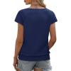 image:imageWIHOLL Short Sleeve Sweater for Women V Neck Trendy Summer Tops 2026 Beach Vacation Clothes Travel Business Casual OutfitsNavy